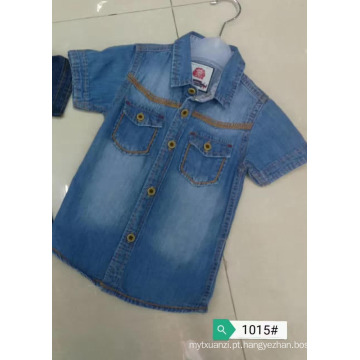 Guangzhou atacado Moda crianças jean blouse outwear jaqueta para crianças novo design jeans camisa para meninos